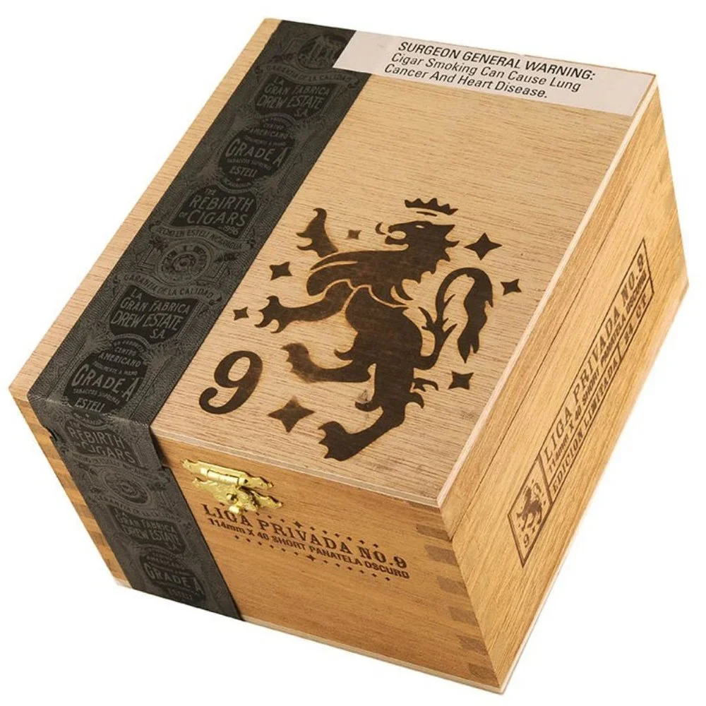 Liga Privada No. 9 Short Panatela Oscuro Empty Wooden Cigar Box